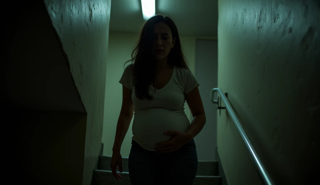Pregnant woman suspense drawing for book cover not realistic