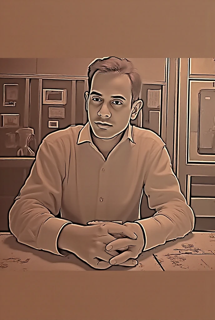 there is a man that is sitting down with a cell phone in his hand, digital art but photo, drawn with photoshop, [ digital art ]!!, digital drawing, nft portrait, edited in photoshop, thinking pose, lofi portrait, digital portrait, smooth. digital painting, profile portrait, thoughtful pose, mostly greyscale, low detailed. digital painting