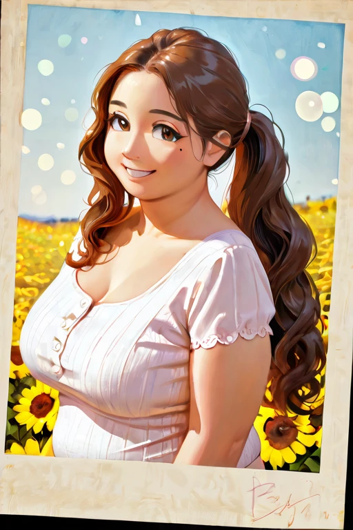 Obra-prima, de melhor qualidade,mulher de 25 anos cabelo cacheados castanho