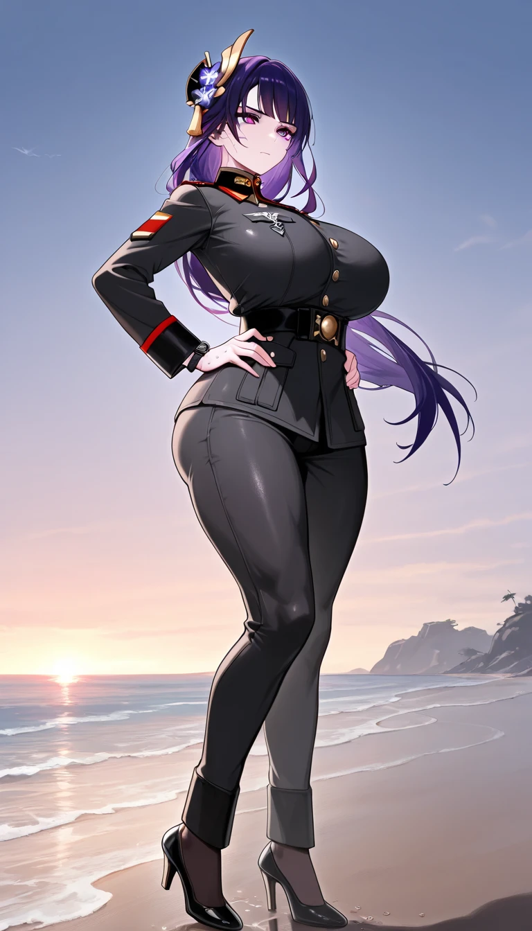 black woman, dark skin, brown skin, not pale, not white, only brown skin, only black, no light skin pretty, with long curly hair, very long hair, curly long orange hair, orange hair, very curvy body, fat, thick, round, shapely, sexy body, big chest, big butt. chubby. very chubby, fat girl, sexy fat girl, fat black girl, huge chest, huge butt, green eyes, not skinny, wild eyes, green eyes, bright green eyes, and a black shirt, mariko, fully dressed, modest dress, sexy modest, pixiv 3dcg, ig studios anime style, anime style 4 k, anime yandere artstyle, official artwork, expressing joy. dominant, solarpunk anime art, solar punk city, pixiv style, digital anime illustration, trending on artstation pixiv, kda, gta, evil, holding a knife, holding a gun, holster on waist, holding a weapon, platform heels, tall shoes, sexy outfit, black clothes sitting in a tree, forest backdrop