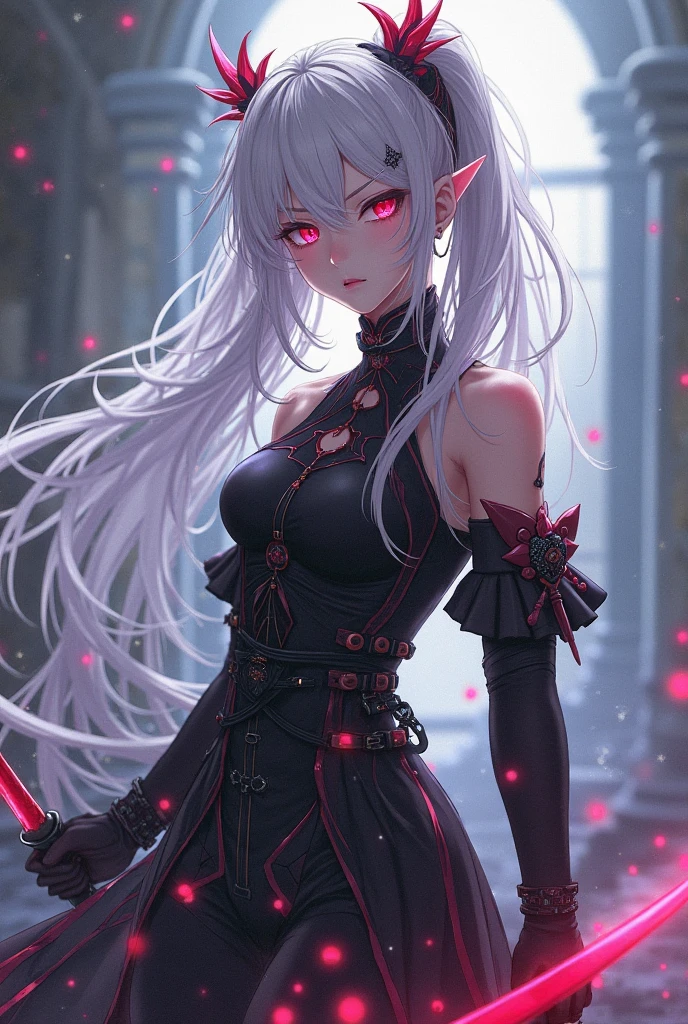 ((Best Quality, 8K, Masterpiece)), ((1woman, petite)), flat color, limited palette, Perfectly Cute Girl, Delicate and smooth skin, Realistic skin, Perfect Beautiful Face, Perfect and Cute Face, (POV POV, View from below), short messy white hair, elf ears, sharp fangs, disgusted expression, open mouth, cringing, glowing red eyes, skull hairpin, ornate black dress, fully clothed, dark aura, black and red, two tone, dark hue, red hue, high contrast, dark lighting1girl, male masturbation, pov hands, ?????, blonde hair, wariza, projectile cum, 
cum, surprised, leaning,, masterpiece, best quality, highly detailed