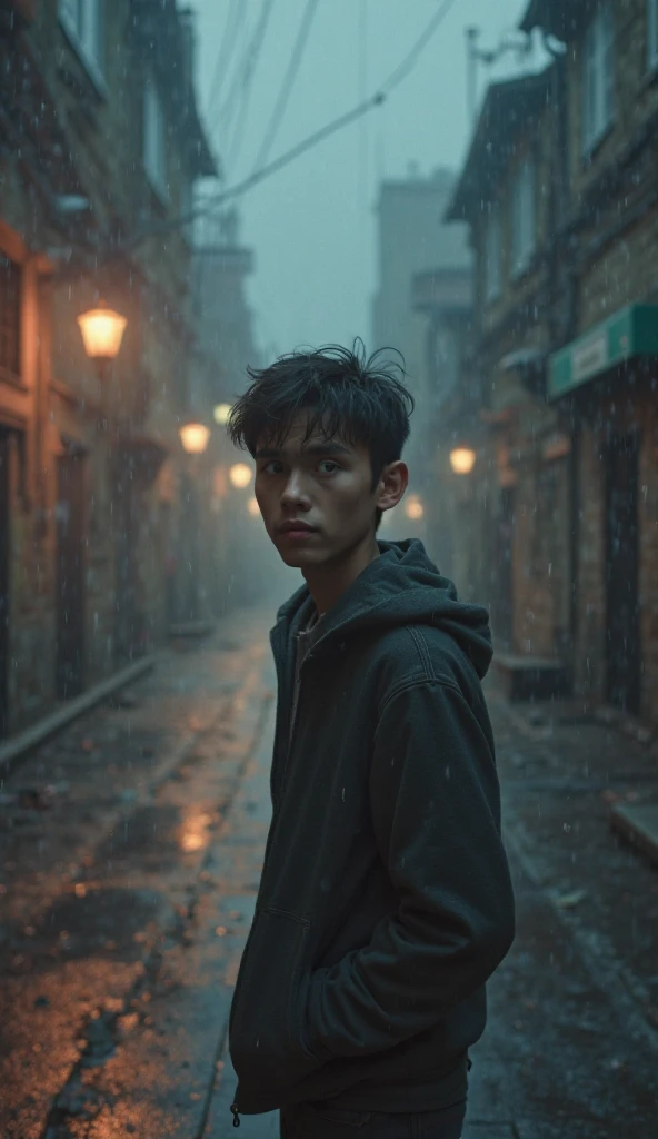Widen, dark slum wet alley