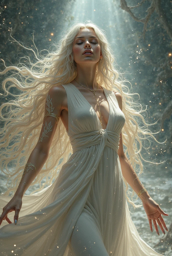 Masterpiece, RAW photo，photorealism，high resolution，best quality，high definition, perfect composition, perfect face, perfect body, 32K,cinematic lighting，Valkyrie，Flying petals，intricate skirt，Militant，magic，battlefield，moon，night，