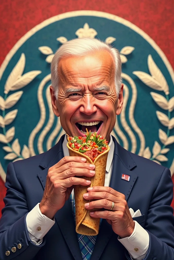 (masterpiece, best quality:1.2), old man, joe biden, joe <lora:Joe Biden:1> abc new, breaking news, food problem, ((text, subtitle)), laughing, waving