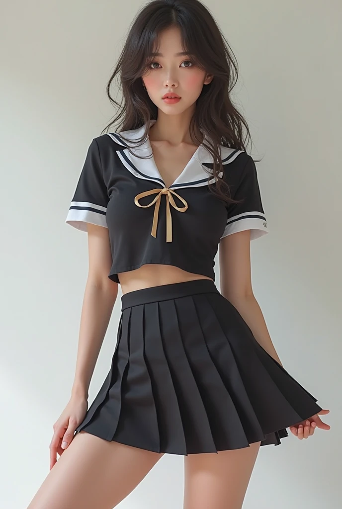 (41k4:0.7), (aika-sawaguchi:0.6), masterpiece, Best Quality, 8K, Raw photo, (wearing school uniform:1.5), top-notch quality, masterpiece, (full body shot:1.5), (exceptionally detailed RAW color photo, professional-grade photograph, (rope bondage:1.5), (tied up with rope:1.4), (facing viewer:1.5), (looking at viewer:1.4), (Realistic, Photorealistic:1.37), (highly detailed skin:1.2), Ultra-high resolution, (lens 50mm), (masterpiece, top-quality:1.3), (hyper realistic:1.35), (Photorealistic:1.45), (Realistic:1.4), solo, (1 pretty Japanese girl), 21 years old, Japanese idol, supermodel, pale skin, (slim:1.3), (slim body:1.25), (slender body:1.25), (narrow waist:1.35), pretty face, (large breasts:1.15), (deep cleavage:1.3), gravure idol
