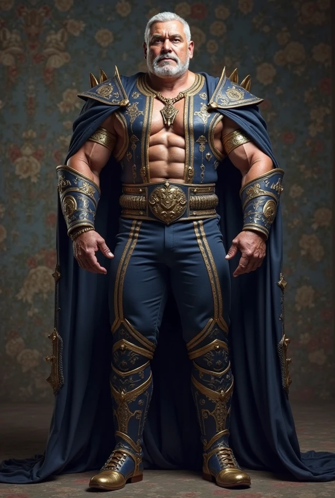 (masterpiece, intricately detailed, highest resolution, best quality:1.2), (doujin), a cocky Latino Instagram influencer,a 24 y.o muscle stud with a muscular physique sitting on a chair with black eyes,dark-skinned male, wearing a ((garo makai inspired costume, armor, gauntlets, boots, tight shirt, gold metal ornaments, gold gear uniform)), (excessive cum), (cum on body), (cum drip), flaccid penis,saggy balls,hairy chest,vascular,muscle striations,soft light,fantastic realism,