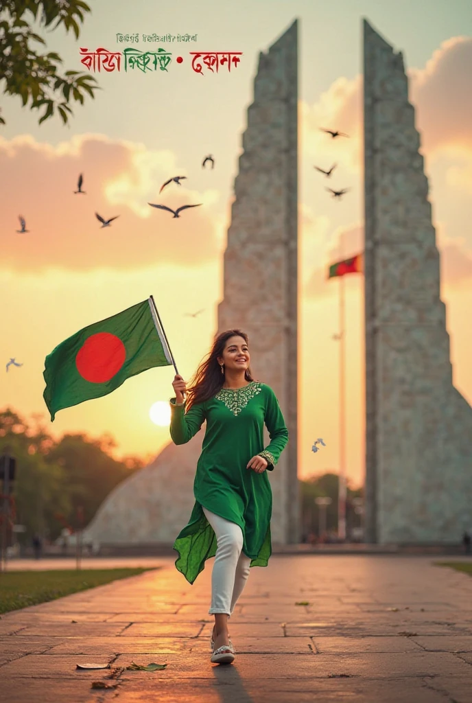 Bangladesh flag saluting 