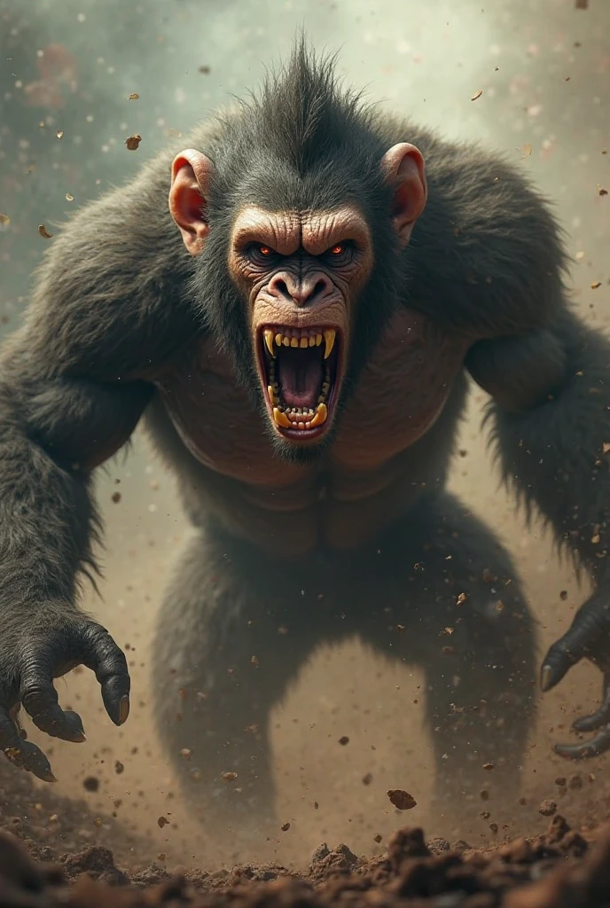 Big, Masculine, Mature, Adult, Sneaking, Lurking, Meancing, Death Stare, Chimpanzee, Menacing eyes, Open Mouth