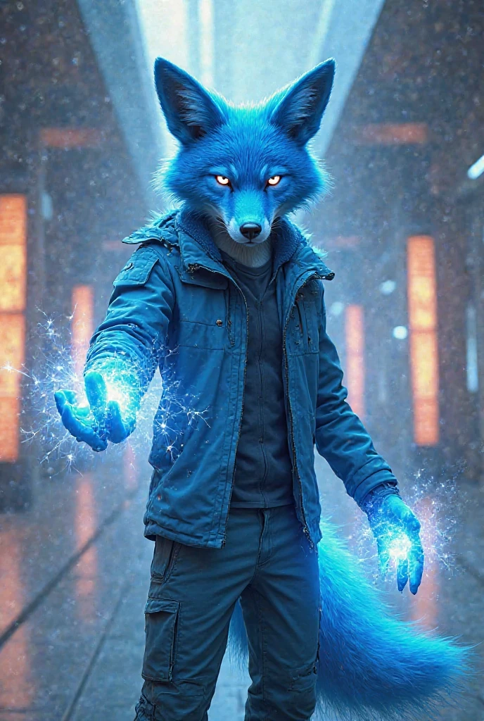 an anthropomorphic cat wearing white linen is depicted in an action pose, swirling water with an arrow symbol in cat hand, floating above a street in a dark city alleyway, swirling magic effects and swirling energy waves surround cat, with a blue glow on cat face and body, looking at the camera, hyper detailed, movie still, ultrawide