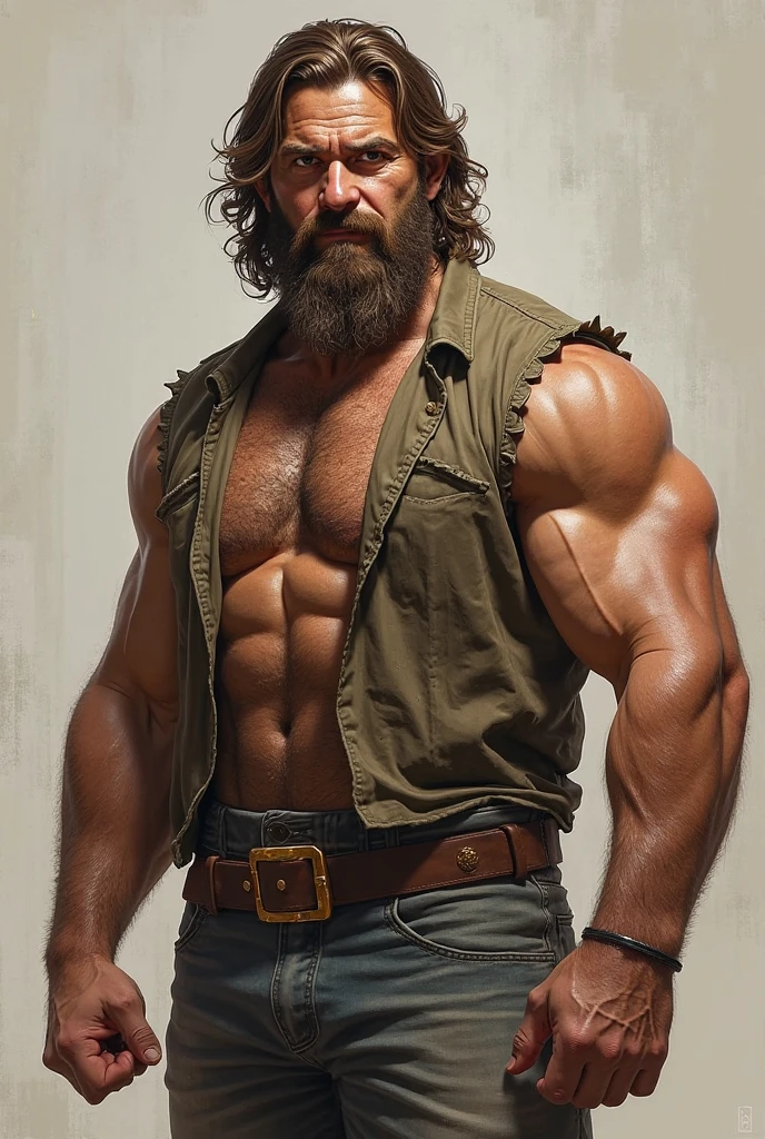 create a picture of a hairy man naked