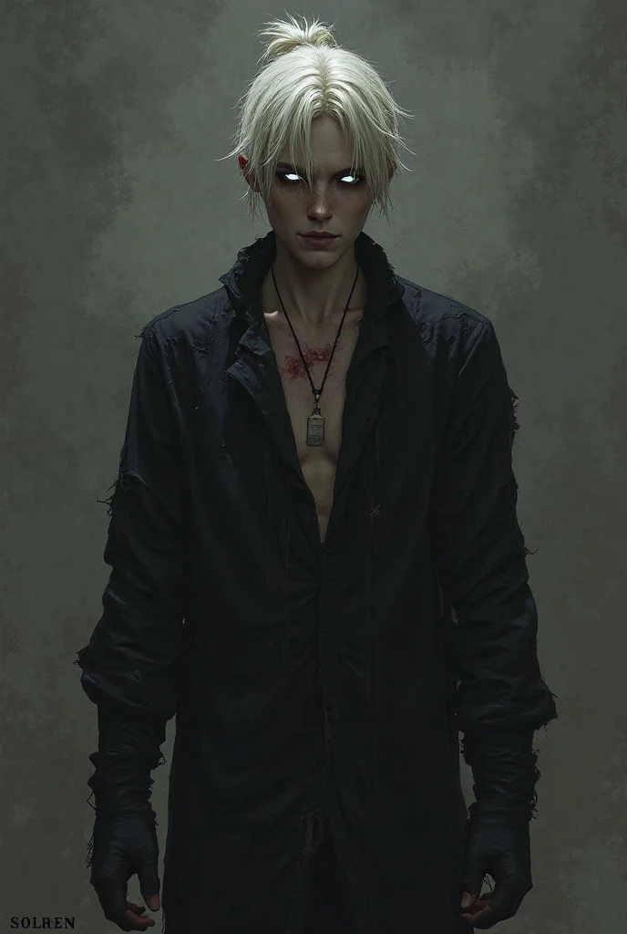 a male, with long dirty blonde hair, Blue eyes, long lashes, delicate features, spooky makeup, black gloves, and sexy black clothes. blood splatter. Absolute God. Mysterious. midnight. Anime style. Sexy. Smirking mischievously. Red lips. Black eyeliner. With lip ring piercing.Very tight and thin black hoodie. Cover head. Shiny. Leather jeans. Dark. (((masterpiece)) ((pretty well drawn)) ((attractive features)) (excellent quality) ((lip ring piercing) Black earrings. Necklace. Sexy. Glowing colors. (Sexy pose) ((Hot male)) Ring lip piercing. Long black leather boots. sexy pose. ((Impressive)) stylish. (smoking a cigarette)