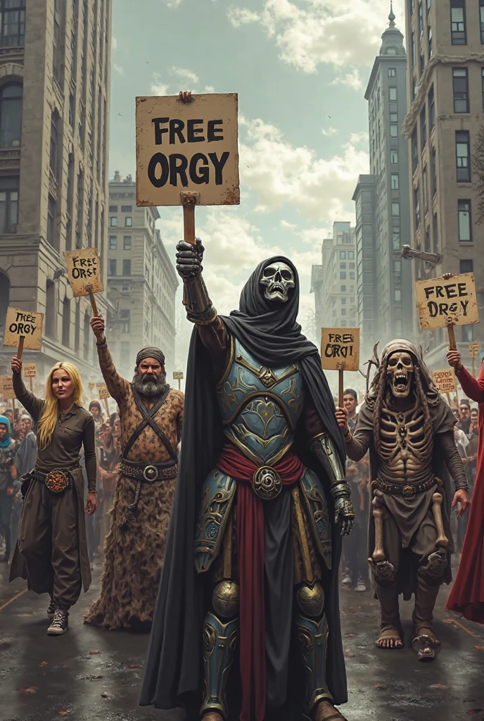 Photo of malekith with sign that says "nothing is real"