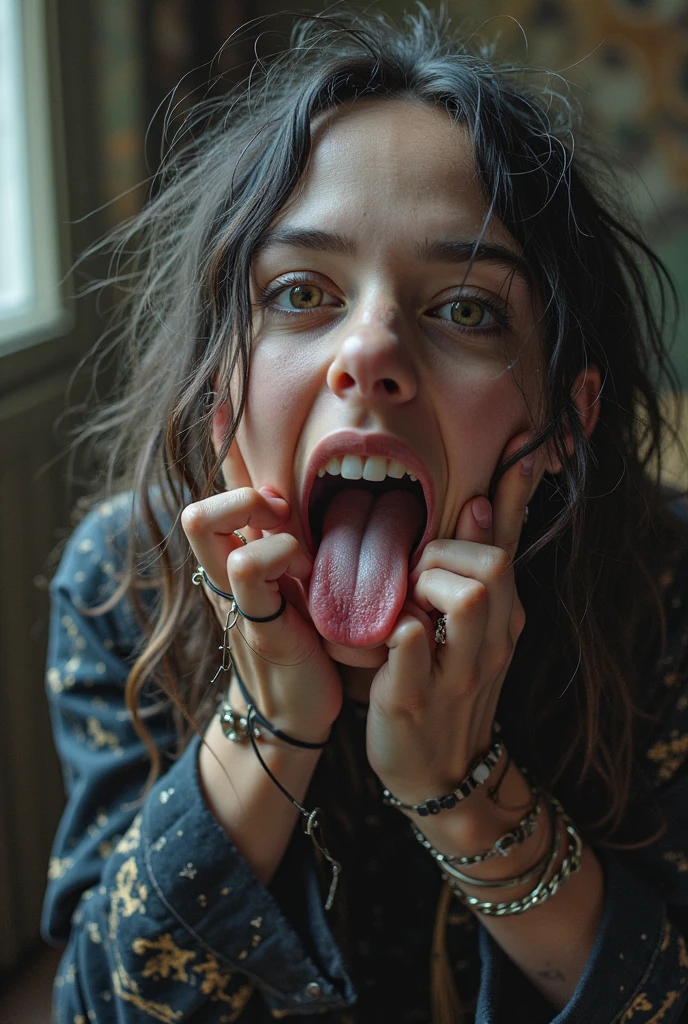 open_mouth, teeth, solo, tongue, sharp_teeth, monster,