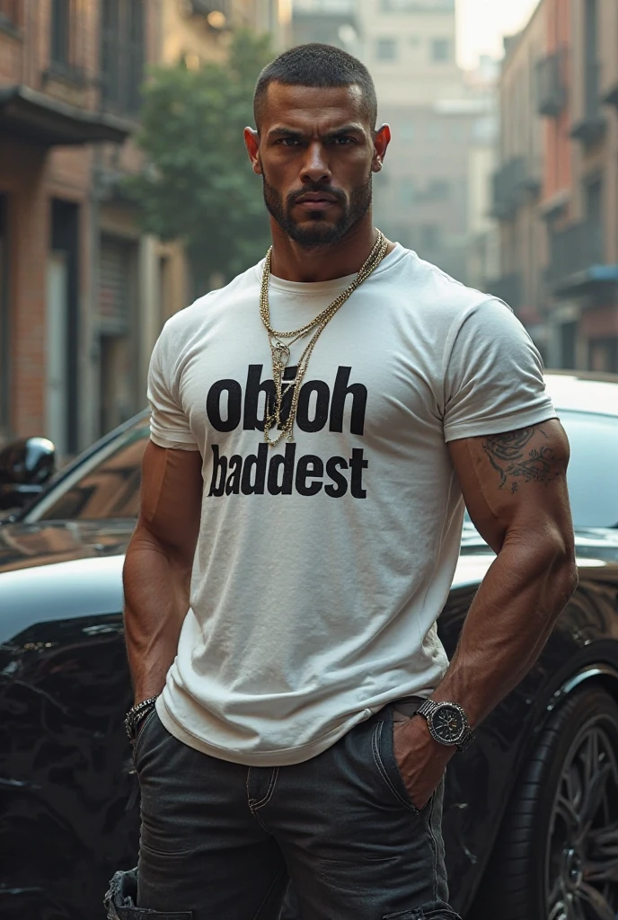 Imagine a wallpaper of Muslim bodybuilder and discipline is written above him in english 
stylish font with black background without any tattoo and face is covered with clothe
