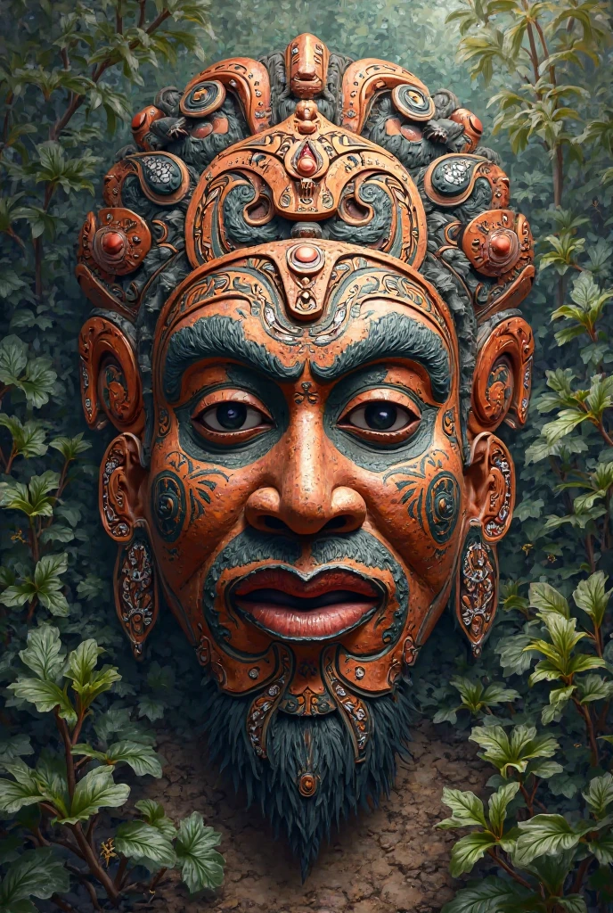 Cheerful Chimpanzee Head ((Shaman)),((meditative state),,Shaman, elegant chimpanzee, hair with details, with Indian headdress on head, ((meditating)) many colorful feathers, colored feathers, facing the camera, detail: dense tropical foliage, highly detailed intricate, ((masterpiece)), ultra hyperrealistic, masterpiece