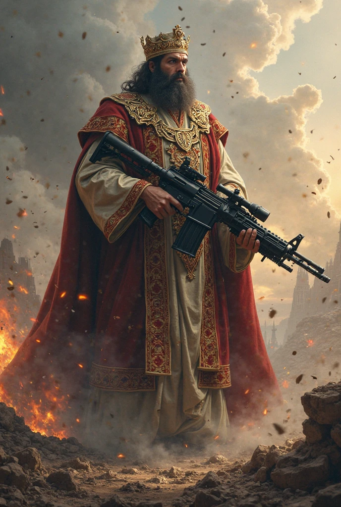 Socrates with a missile launcher
