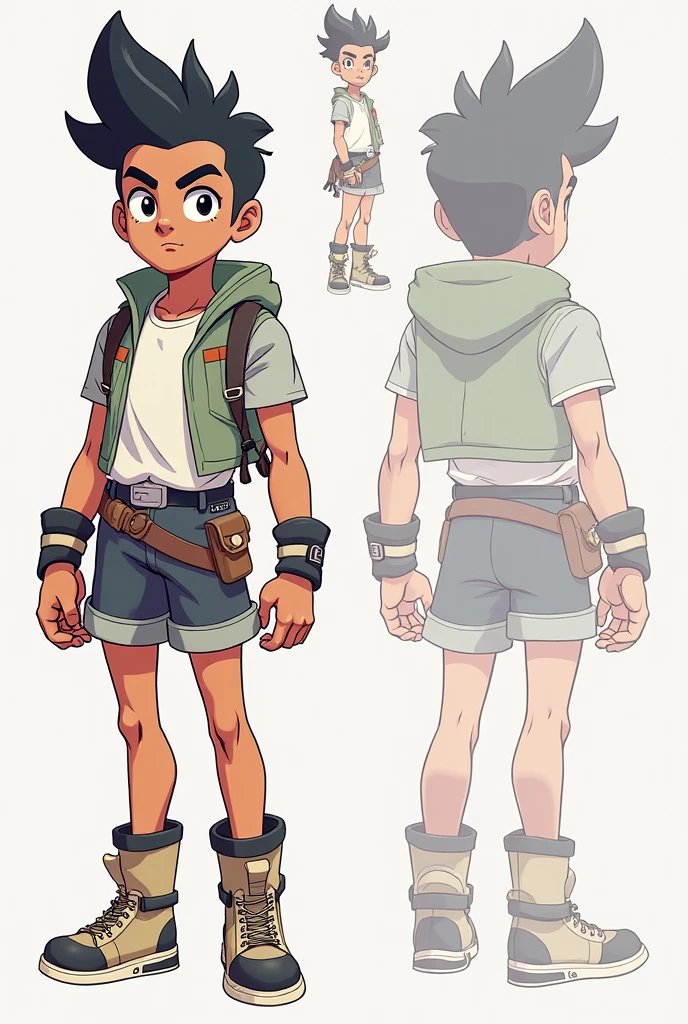 Dark Elf Male , blue pupils, Black Tied hair , wearing tribal Earrings , Concept ART , dojo Workout clothes ,Full body , Shoes , Shorts ,