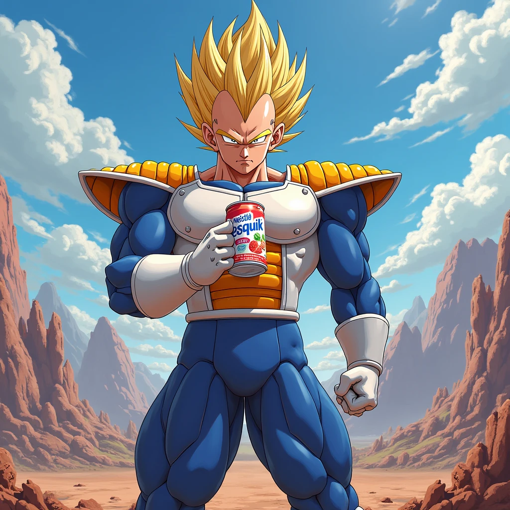 Muscular woman, with spiky green hair, white eyes, wearing a gym outfit, Kale Dragonball super, legendary super saiyan, green, with an erect penis volume showing on the clothes, Holding a glass full of Of a thick milk