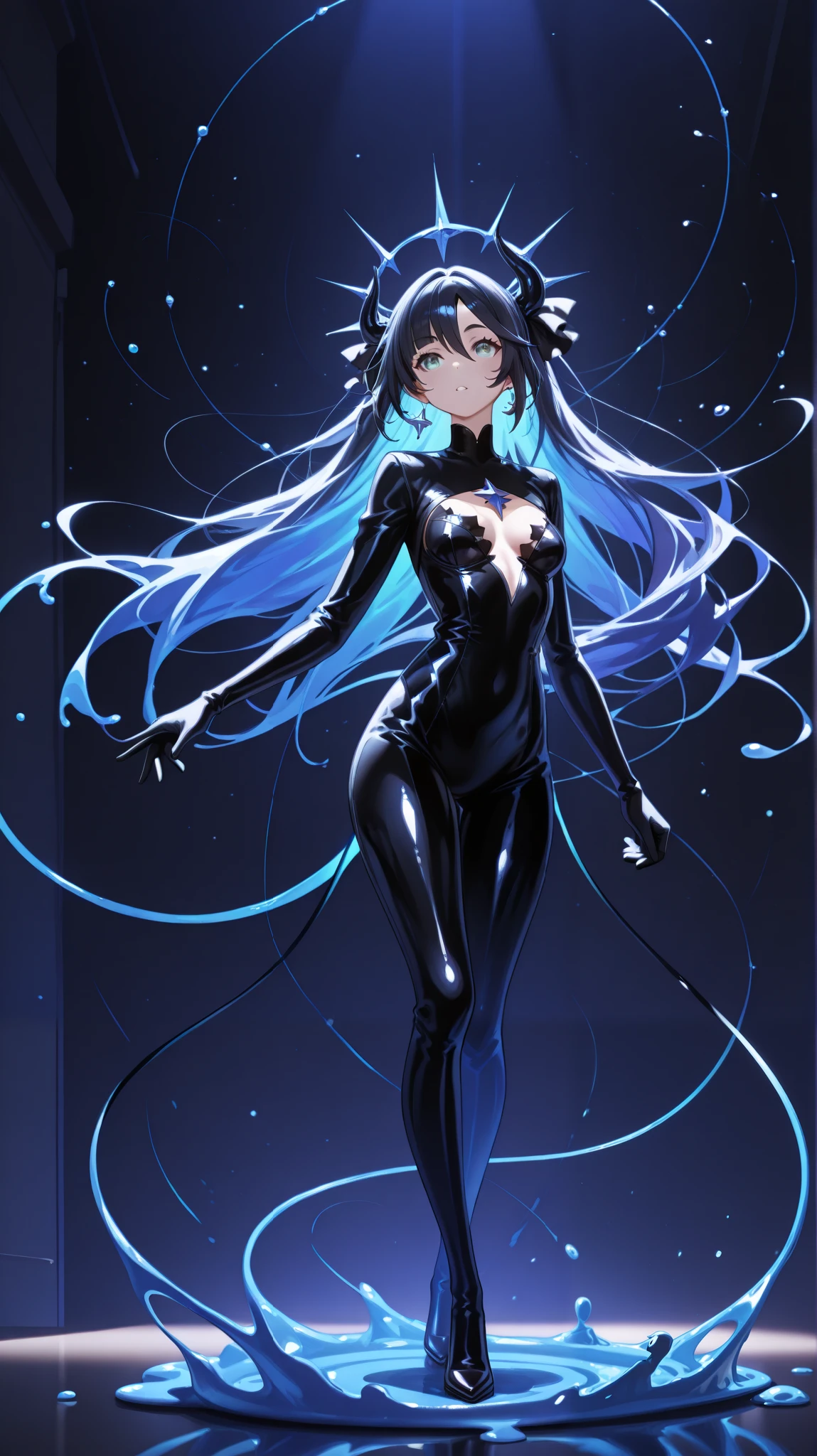 (professional quality, dynamic lighting, perfect eyes, detailed eyes, detailed face, full body), (Mona shapeshift:10.0, shapeshifting:16.0, melt:1.0, mona slime_girl:1.0)