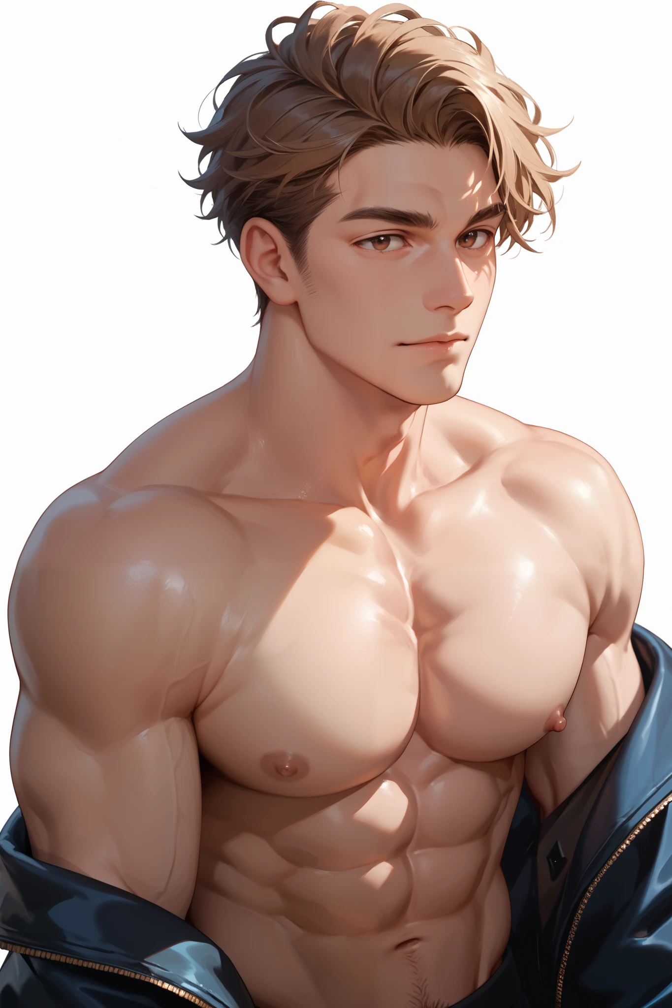 (Muscular male: 1.2), (Sweat details: 1.1), (Fitness: 1.1), (Thick sweat hair, chest hair: 1.3) --auto --s2