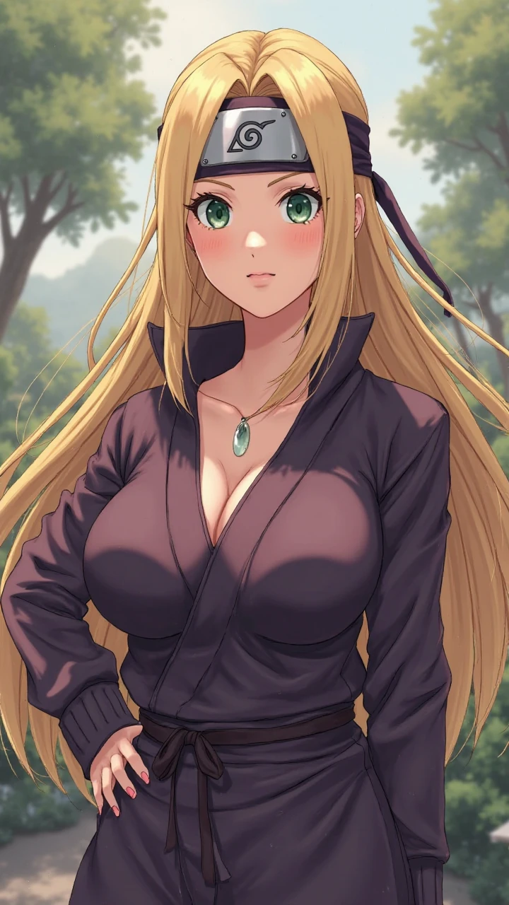((Best quality)), ((Masterpiece)), (detailed), perfect face perfect figure, Middle Ages, forest background, Sorceress Woman, woman in a robe, Golden hair, Blue eyes, tight blue robe