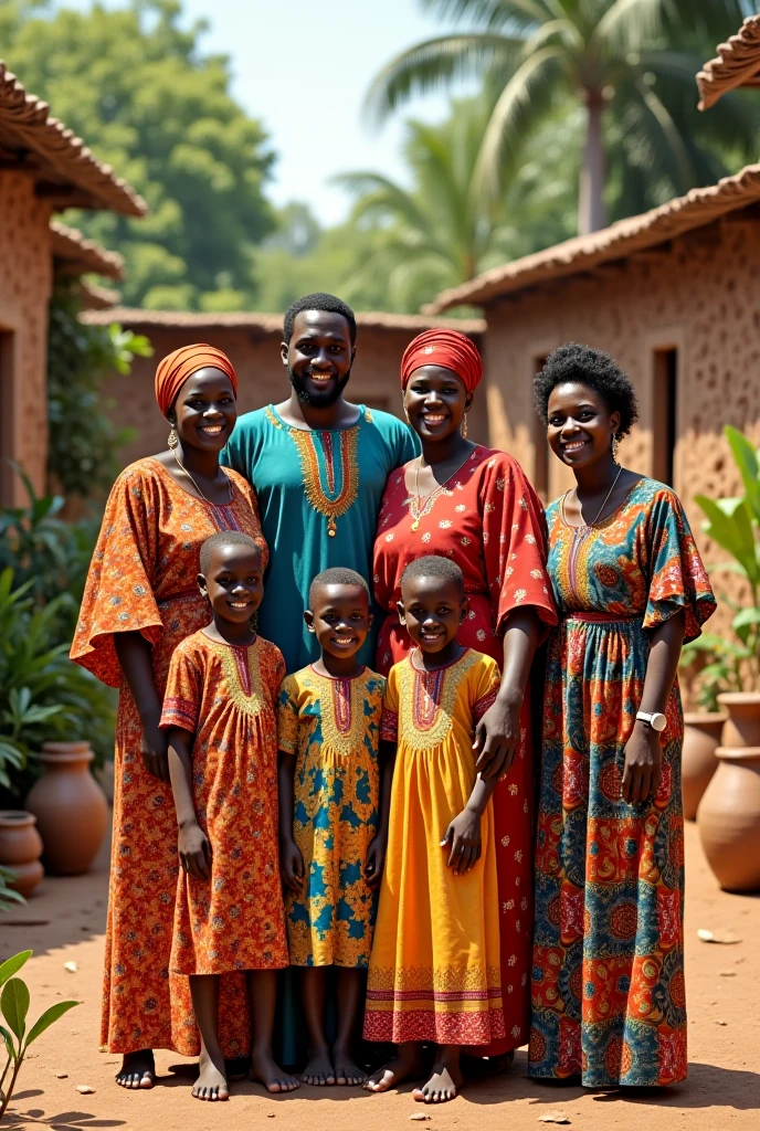 africa old man going out with this family withv
With 3 boys sons and his wife in a model house.