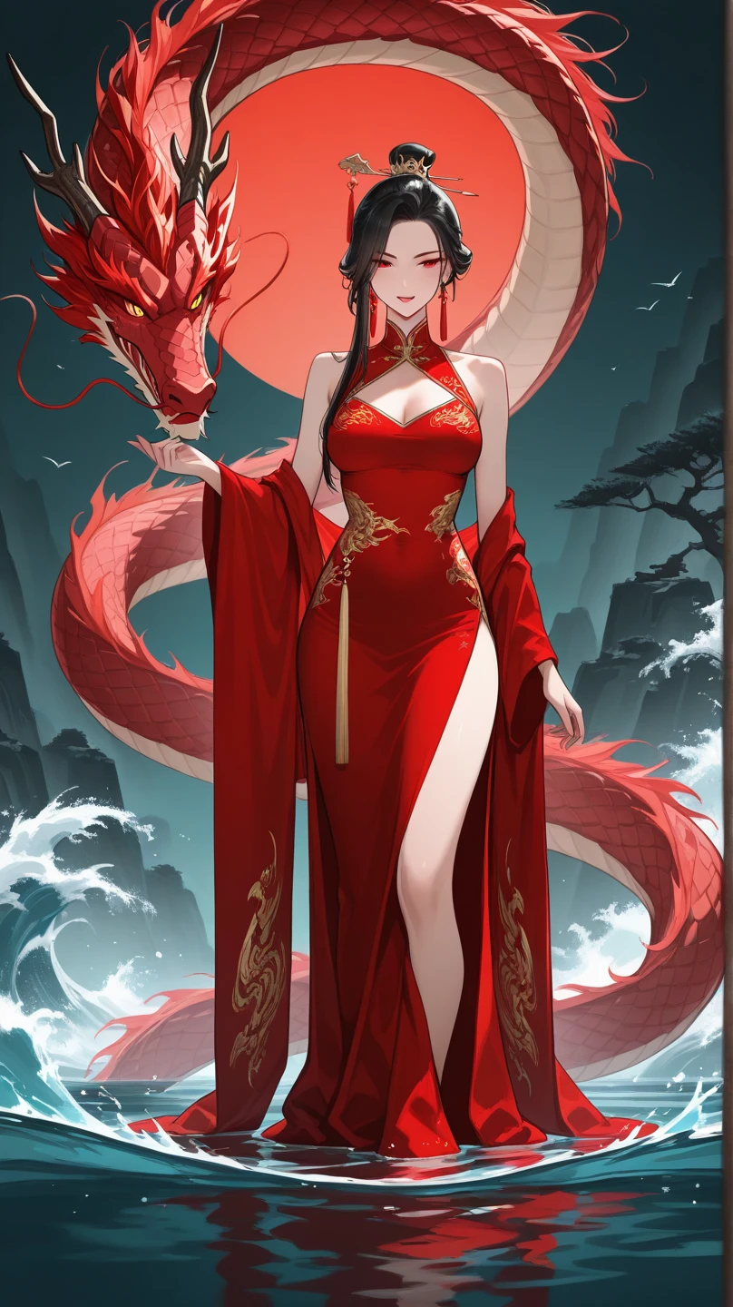 best quality, highly detailed, full body shot of <lora:Barbie_Doll:0.7> Barbie with blonde hair, (wearing full length long traditional Chinese dress:1.3), (Chinese dragon background:1.3)