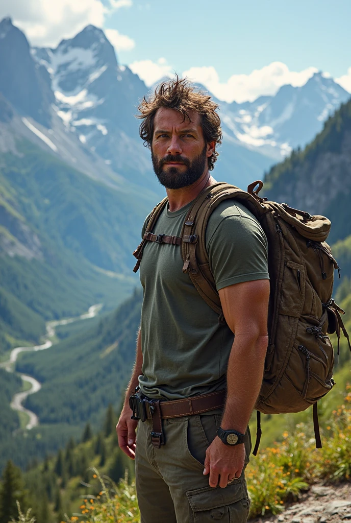 Qualidade de imagem ultra-alta, realistic and strong male characteristics, um homem inspirado em Henry Cavill como Wolverine, Homem musculoso, detalhado vein muscles, Um homem, usando jockstrap branco sujo e mochila de caminhada, imundo, suado, pernas muito peludas, ao fundo uma montanha, trilha de caminhada, ao ar livre, amazing composition, vista frontal, hdr, volumetric lighting, ultra qualidade, elegante, highly detalhado, perfect abdomen extremely hot and sexy, (corpo nu, Raspada, Standing, pernas largas) (com pau grande) (seu pau brilhante com detalhes altos), (his penis is very big, Super grande, Comprimento enorme, muitas veias aparecendo, detalhado), full body view (vista frontal), luz difusa, location: ao fundo uma montanha, trilha de caminhada, ao ar livre, amazing composition, vista frontal, hdr, volumetric lighting, ultra qualidade, foto colorida, (candid human pele), pele