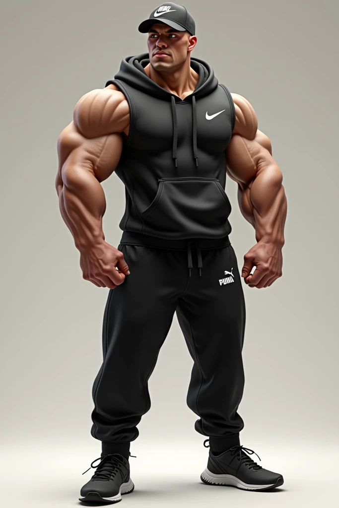 A teenage god with blond hair and white skin, This god has enormous muscles, muscles so big that they make his head look small compared to his body. His shoulder muscles are so big and inflated that they seem to surround his head and make it look small.. Her legs are more muscular and huge, They are twice as long as those of a normal body, and these are three times as large and muscular., Her thighs look especially more developed and inflated with muscles that wear a pair of extra-long white Nike football socks that she wears stretched up over her knees and white Nike Air Max 97s..
The stockings must be very long and they must be super stretched so that all the muscles of the god's legs vibrate..
He carries the.short hair and white eyes
He is standing with his legs together and doing a double bicep pose.
The white stockings should be super stretched to cover the entirety of the muscles of your legs and torso.