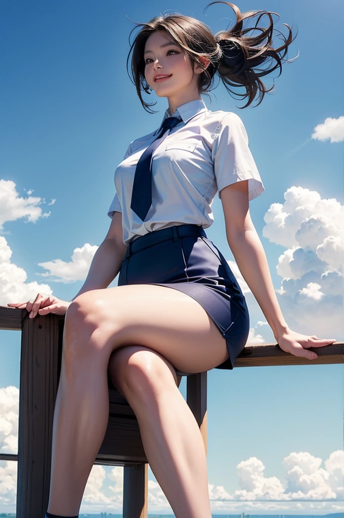 、Smile full of happiness、((nearly naked:1.3))、nearly naked、、lawn、Sweating、is standing、(((clong legs、thighs thighs thighs thighs)))、Sun visor、Medium Hair、cleavage of the breast、1girll,perfect golf course,crisp breasts, Convex buttocks,Pastel Colour Sport Short Sleeve,(((short tight white skirt))),White sport socks,White shoes,a wet body,Panties look,Golf Course,Sunnyday,Clouds, Detailed background, Clothing Details, Perfectly proportioned, film grains, Fuji colors, lightand shade contrast, tmasterpiece, high detal, high quarity, hight resolution, Cinematic lighting, 8K, Textured skin, Super Detail、Angle from below