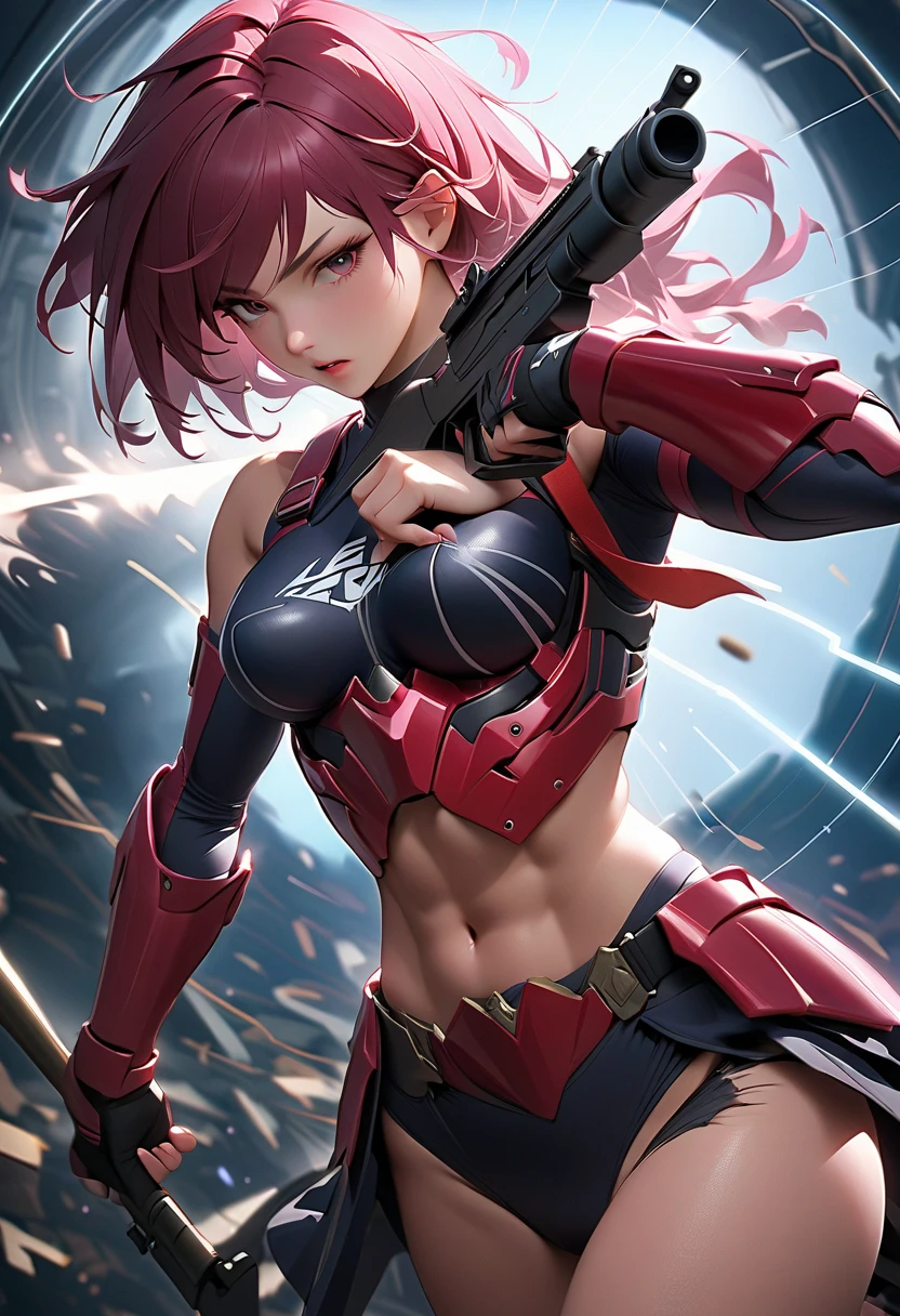 a beautiful women, standing, unkempt pink short hair, small breasts, huge ass, Perfect Ratios, High resolution, Highest quality, super alta qualidade, Super Detail, ultra hyperrealistic, Photorealistic, dark bushy eyebrows, dark bushy pubic hair, muscular, freckles on body