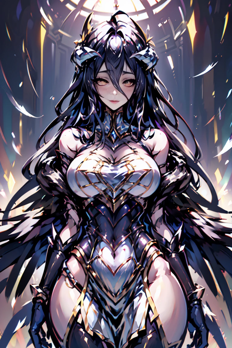 (((outstretched arms, outstretched hand, outstretched fingers))), perfect female hands and fingers, black hair, bare shoulder, red eyes, very long hair, cleavage, large breasts, dress, showgirl skirt, high-leg, cleavage cutout, tiara, bare thighs, gauntlets, bare shoulder, bare nails, bare fingers, bare hands, good hands, best hands, Correctly aligned fingers, extremely detailed hands and fingers, ultra detailed hands and fingers, super detailed hands and fingers, biologically accurate hands and fingers, 4 fingers and 1thumb accurate hands and fingers, beautiful hands and fingers, hands and fingers drawing, human hand and fingers, perfect arrangement of fingers, detail focus hands, perfection hands, better hands, adult face, fearless face, both arms, two arms, both hands, two hands, super fine illustration, masterpiece, masterwork, by famous artist, official art, ultra high res, best quality, high quality, Hand, detailed, perfect, perfection , hands, both hands is Thumb and index finger and middle finger and ring finger and little finger, symmetrical hands, even hands, panties, thighhighs, symmetrical bangs, gleaming skin, oil skin, shiny skin, wet skin, sweat, rouge, exquisite, beautiful,cg unity 8k wall paper, perfect face, ultra detailed beautiful face, perfect nose, perfect mouth, clear eyes, light eyes, perfect eyes, symmetrical eyes, even eyes, 16k, absurdres, perfect body, perfect anatomy, perfect proportion, perfect arms, perfect torso, fair skin, white fingers,