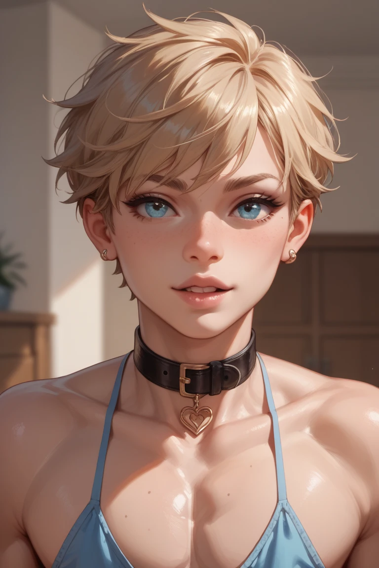 ((masterpiece)), ((best quality)), ((best quality)), (Illustration of One Girl), whole body, 25 years old,, Blonde, short hair, ((Muscular body)), (White tights),, (Very large breasts)),((Grooves reveal original skin))