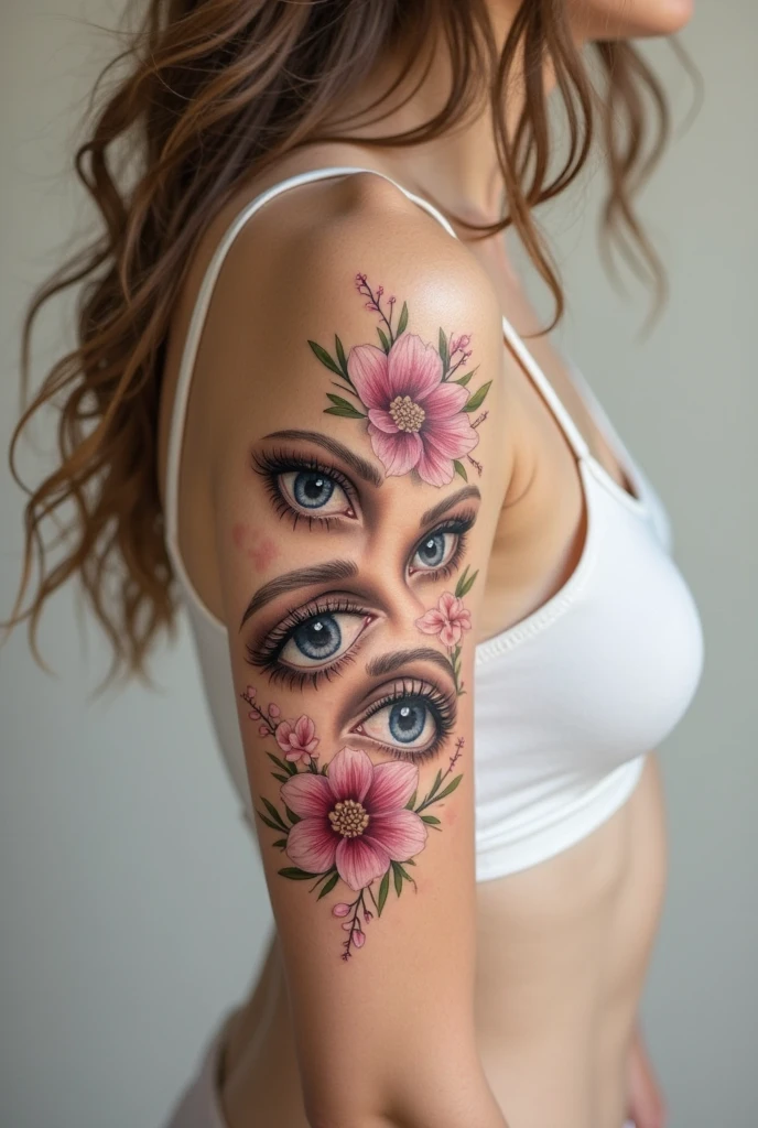 Laurence bedard, beautiful face, perfect face, deliberate, masterpiece, best quality, highest quality, cinematic lighting, very beautiful, ultra realistic, tattoos, tattooed, beautiful,