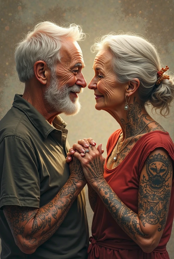 Old black couple tattoo