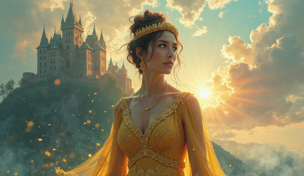 ((A Half body Portrait of Beautiful Young Goddess )), ((Belle Epoque)), Holyness Lady,( Ancient Costume Style),(( Vintagr Color Photo)), ( Bangkok),(Thai temple)m ((Phra Prang Wat Arun)),Soft shadows Super-Resolution, Megapixel,king sitting, ProPhoto RGB, VR, Spotlight, Frontlight, Halfrear Lighting, Backlight, Rim Lights, Rim Lighting, Artificial Lighting, Natural Lighting, Incandescent, British Style, Nobleman, Elegantism,scene of opulence --c 22 --ar 27:40 --s 999 --v 6.0