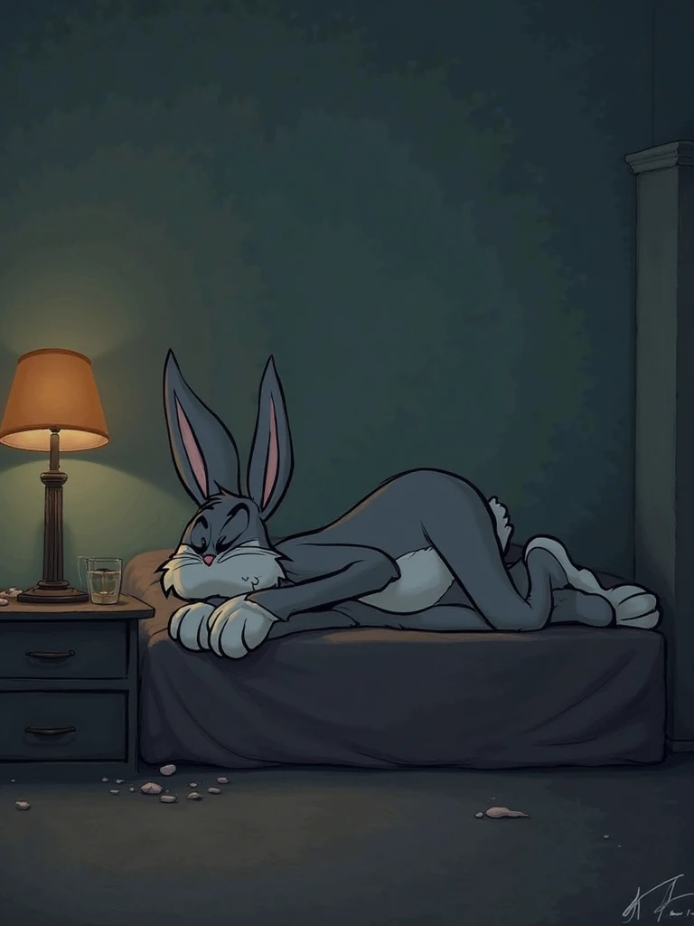 real e621, photorealistic, masterpiece, renamon, full body, solo, lying down, subway tunnel, night, thick fog, dark, lonely, sleeping, blanket, pillow