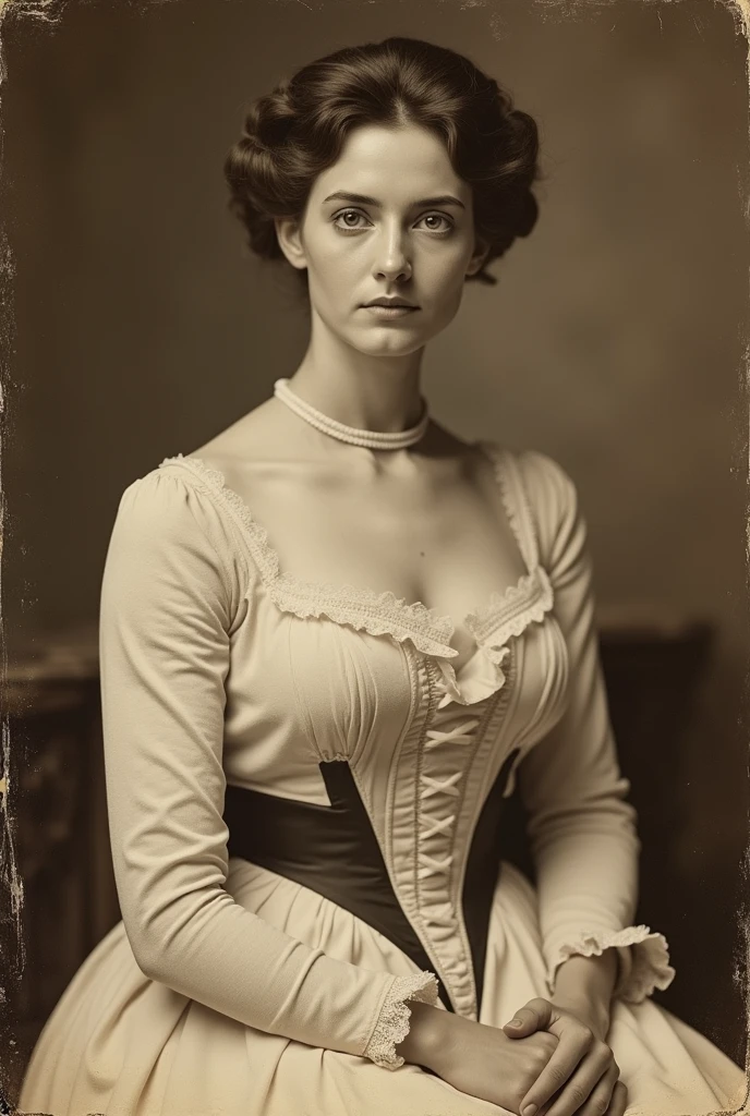 a woman with very huge boobs in a dress and hat, a beautiful victorian woman, wearing 1890s era clothes, 1904, victorian lady, edwardian, 1 9 0 2, 1902, 1905, 1 9 0 5, victorian female portrait, 1900, 1 9 0 0