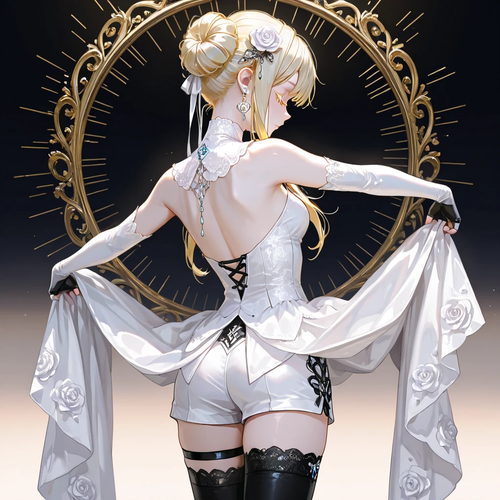 ((best quality)), ((masterpiece)), (detailed), a heavenly female knight, imposing, biblical, NSFW, long white grey hair, grey white eyes, very skinny, detailed, best quality, prominent collarbones, skinny arms, flat stomach, visible hip bones, small breasts, full body, red and white clothing, occult aesthetic, occult, detailed and intricate steampunk and detailed gothic, NSFW, Fluttering lace flared long knee length dress with frilly petticoats, knee length dress, pleated petticoats, petticoats gothic, complex lace boots, gothic aesthetic, wielding a mighty sword with mechanical components, mandalas, small breasts, a fairy, various different types of insect wings, bug wings, beetle wings, NSFW, full body, whole body, body, chains,