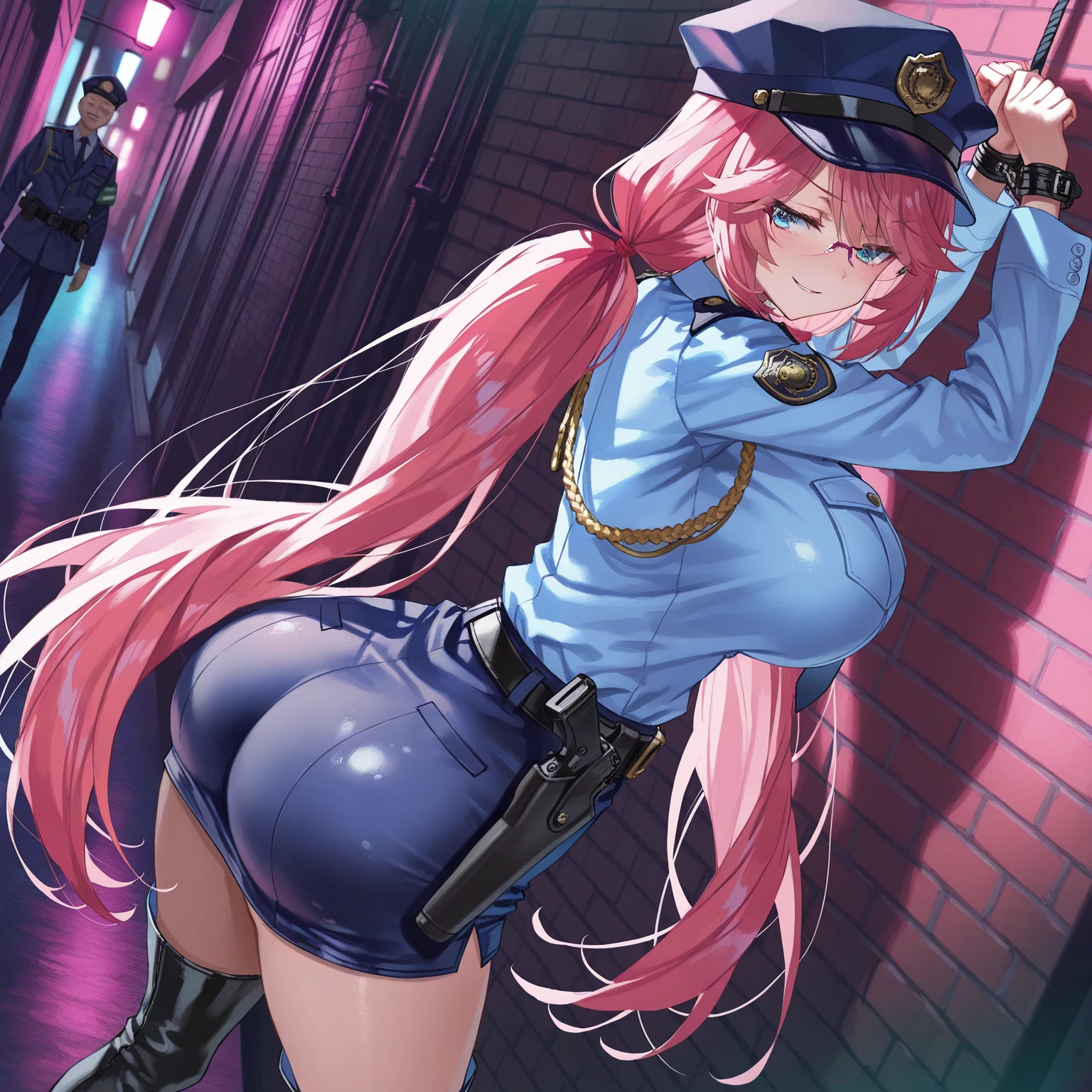 1 girl, (senos medianos))), (((vistiendo un uniforme de estudiante muy sexy))), (Cabello largo y rosado), ojos azules, (((colas gemelas))), brazos delgados, {{{in classroom class}}}, (cintura delgada), (((vientre musculoso, pink high heels, (((showing me her big ass))), (Foto de cuerpo entero), En pie, (Colas dobles), Ojos largos, destello de ojo, Mal humor, anime, Anime style, Trazado de rayos, resplandecer, Sombra, panorama, Sony FE, 8k, disco U, Obra maestra, preciso, Anatomically correct, Super detail, La mejor calidad, ultrahigh resolution , Disco duro, 16k