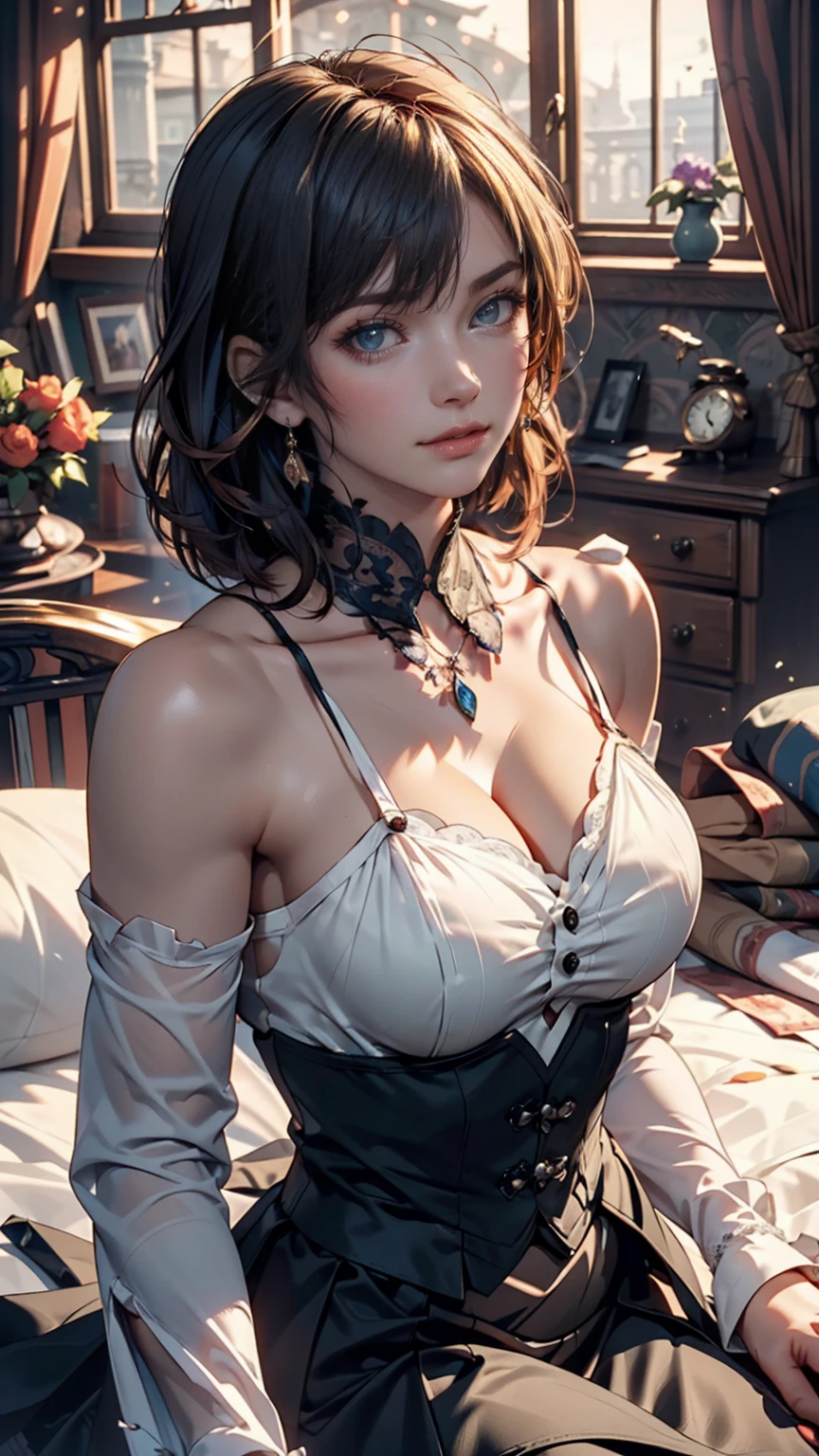 change, Leprechaun, Gray Hair: length, blue eyes, Small breasts, Best, garter, hair accessory, Captivating smile, sight, Tilt your head, Behind the arm, (slim), (Thin legs: Leg spread), Attention to detail, Highest quality, masterpiece, Detailed ice, Cumulonimbus, Beautiful details shine, ice crystal texture wings、Silver accessories on the wrist