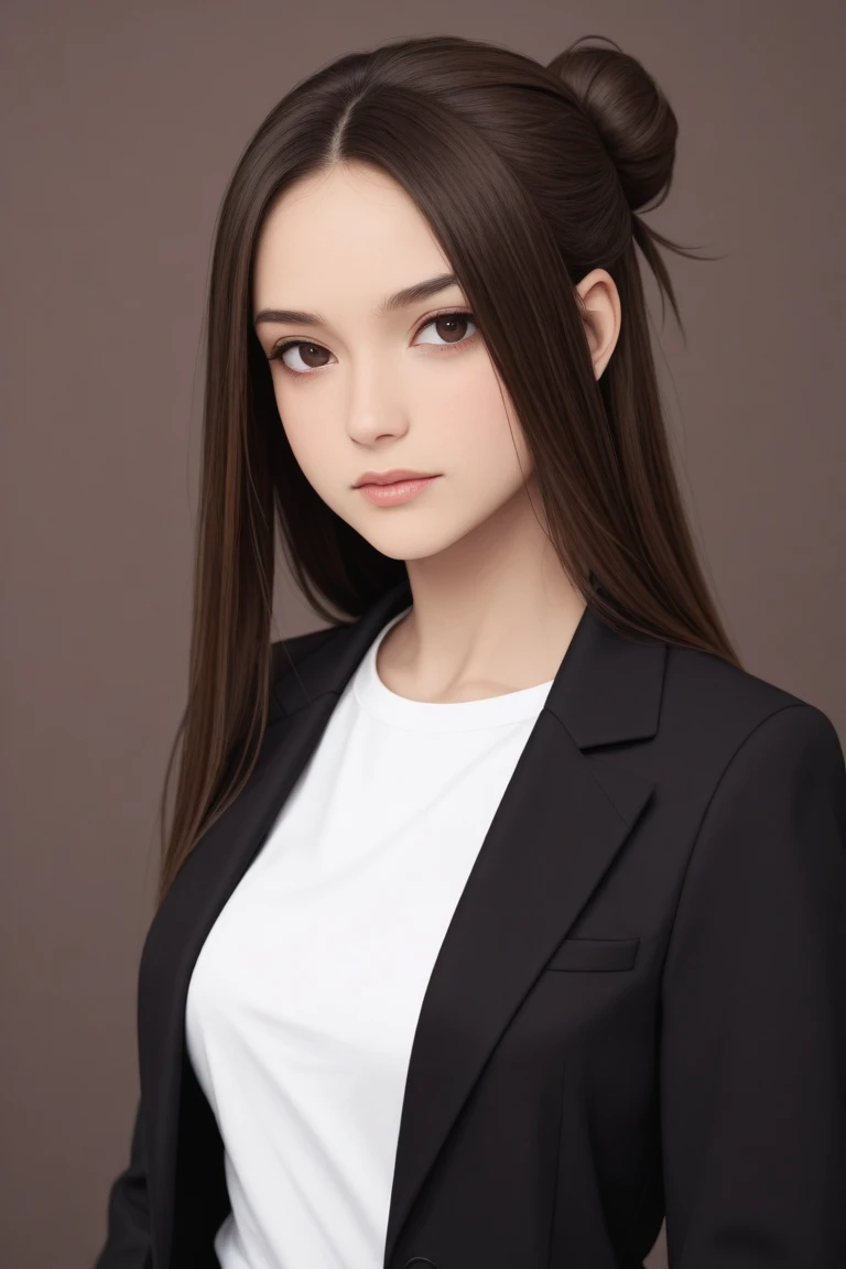 ((Best quality, Masterpiece :1.3)), Sharp focus ,  ((huge breasts :1.2)), (Blazer over very thin white button up shirt :1.1), in gorgeous meeting room :1.2, Highly detailed face and skin texture, Detailed eyes, Double eyelid, golden eyes, gorgeous , long hair , jacket , 