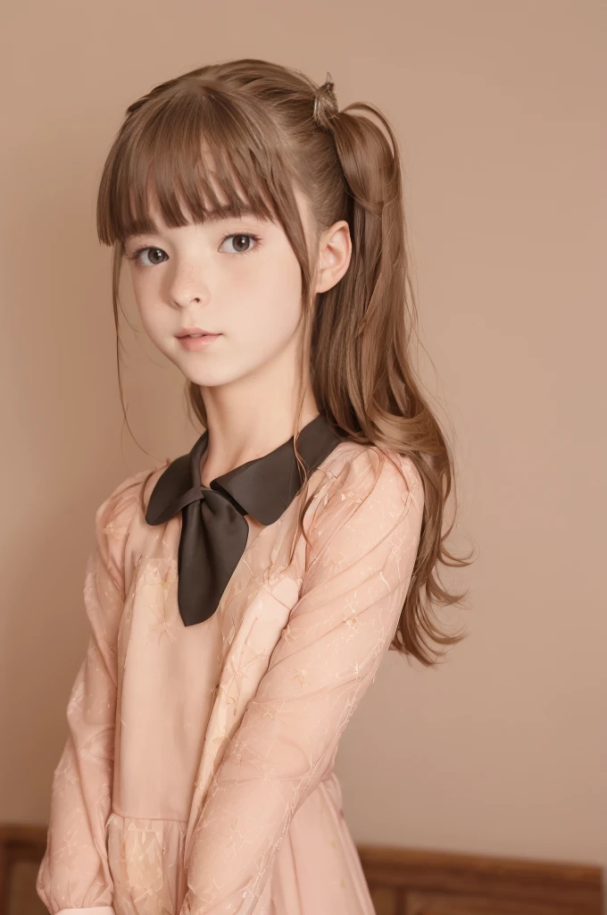 CHILD girl with a black bow and a black dress and TURTLE . , com cabelo castanho escuro, meninaabelo castanho, fitas de cabelo preto, uma bela adolescente-idade, wearing hair bow, menina jovemlo castanho e olhos grandes, foto de meio comprimento,