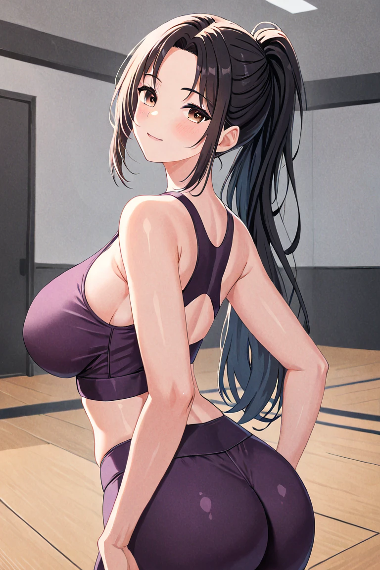 pixel-Hori, 1girl, yoga pants, sports bra, gym, masterpiece, photorealistic, realistic, (RAW photo, 8k uhd, film grain), caustics, subsurface scattering, best quality, <hypernet:myhands_22k:0.75> <lora:hori_Kyouko-LoRA:0.6>