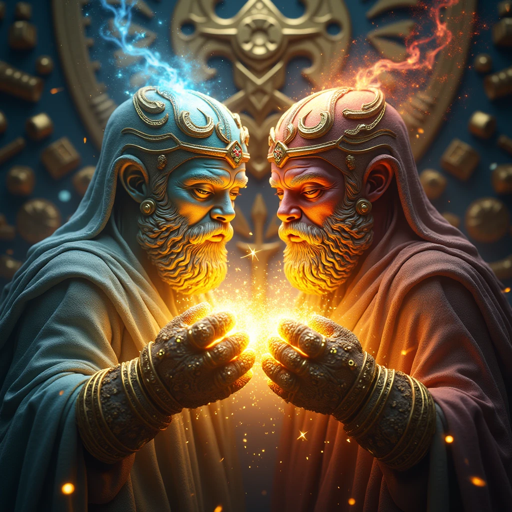Hades receiving his helmet of invisibility from the Cyclops