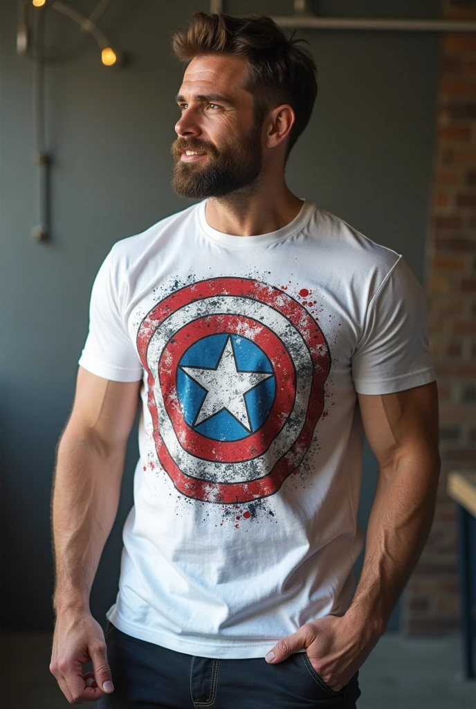 photo of Chris Evans a man <lora:chris-evans:1>, wearing a sleeveless well-fitted under armour hoodie and compression shorts, standing on a boulder, outdoor trail, 35mm photograph, film, bokeh, professional, 4k, highly detailed, creek in the background, natural lighting, golden hour