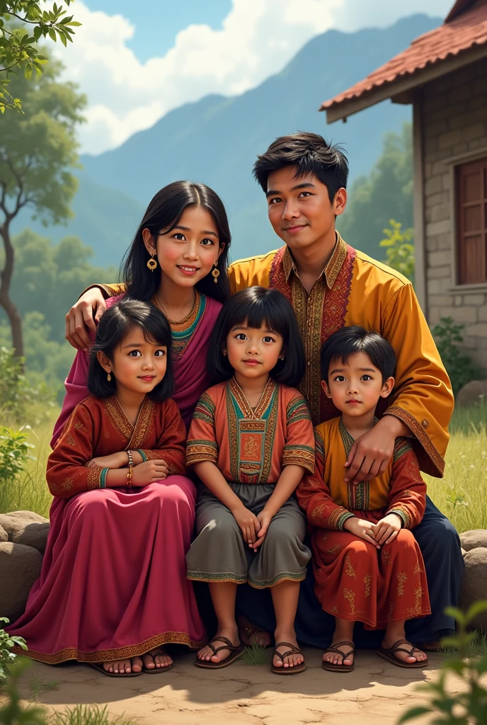 (Andean brothers as children with their mother