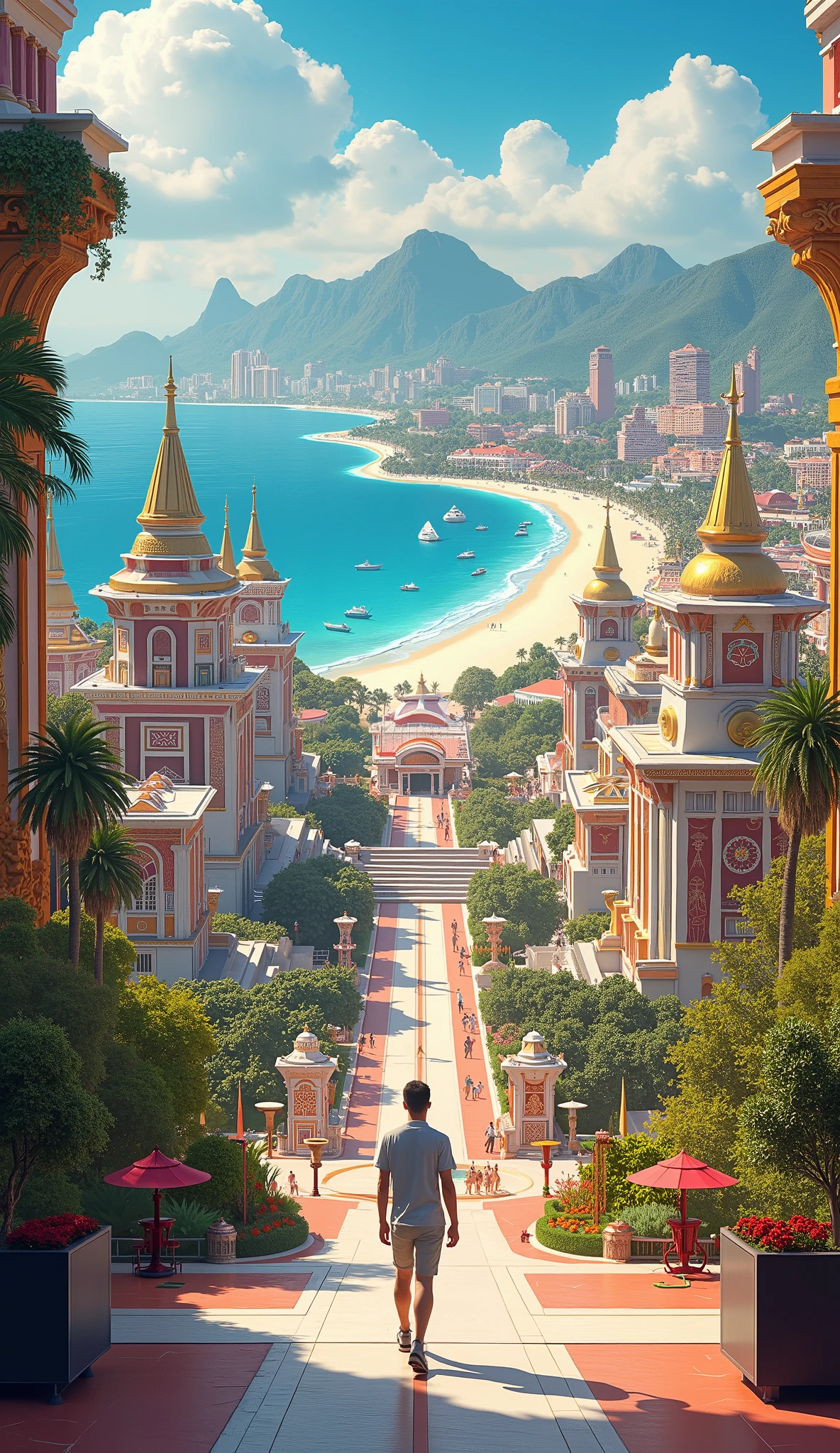 highdefinition images ,国際expo の大きな会場、 Mr.々What pavilions 、 background 、 colorful international pavilions 、 amazing on the beach 、 Exquisite architecture 、 Beautiful Building 、 expo 、 beautiful details 、 Official Art