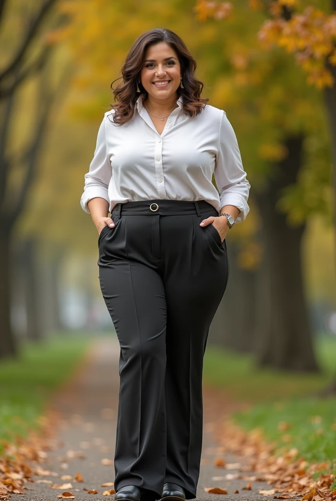 RAW PHOTO, her name is Alejandra, high quality, 1 old woman, ((58-year-old plus sized body latina woman)), (((58 years old))), ((plus sized)), (((chubby body))), ((wrinkled body)), (((old body))), ((long hair)), wearing stylish fashionable smart casual wear different colored, POSE: dynamic pose, BREAK, BACKGROUND: outdoor: city scape, film grain