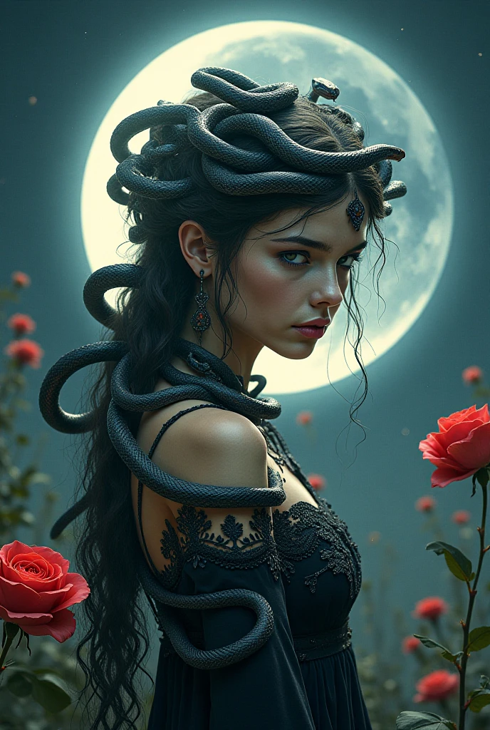 The girl has a snake tail